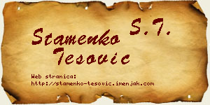 Stamenko Tešović vizit kartica